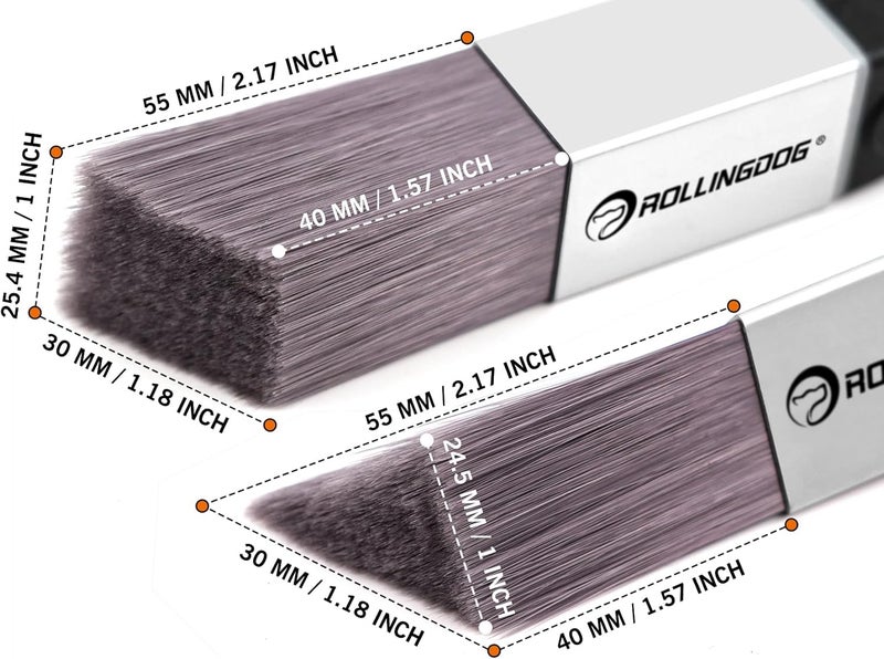 Rolling Dog Paint Brush for Trim - Edging Paint Brush 2PC, 1PC Triangular Brush and 1PC Square Trim Brush, Cut in, Edger, Corner, Sash Painting - Image 5